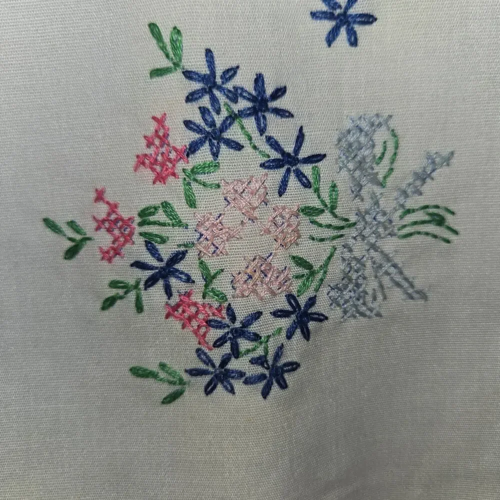 Vintage Embroidered Floral Design Table Runner 40